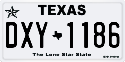 TX license plate DXY1186