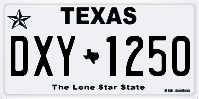 TX license plate DXY1250