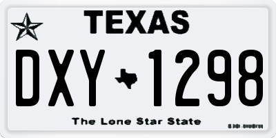 TX license plate DXY1298