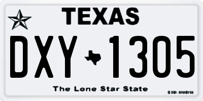 TX license plate DXY1305