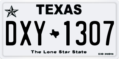 TX license plate DXY1307