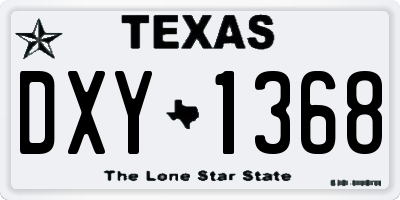 TX license plate DXY1368