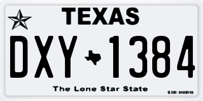 TX license plate DXY1384