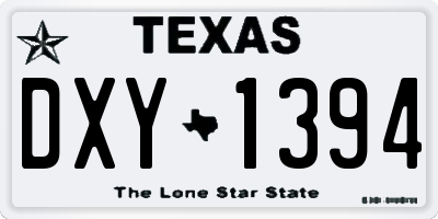 TX license plate DXY1394