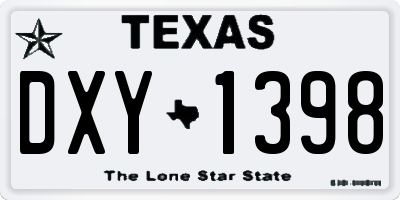 TX license plate DXY1398