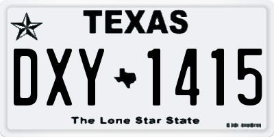 TX license plate DXY1415