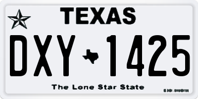 TX license plate DXY1425