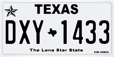 TX license plate DXY1433