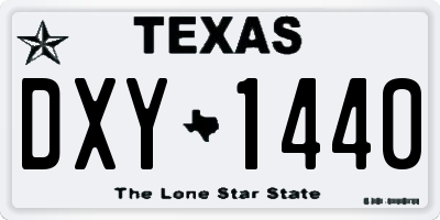 TX license plate DXY1440