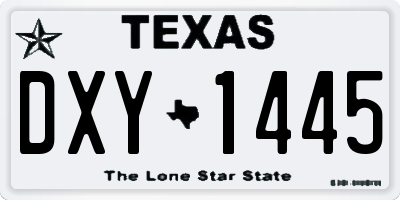 TX license plate DXY1445