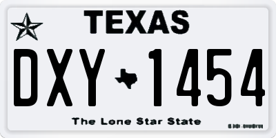 TX license plate DXY1454