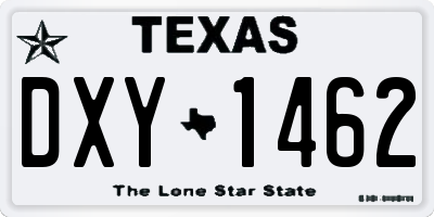 TX license plate DXY1462