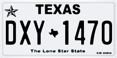 TX license plate DXY1470