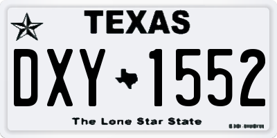 TX license plate DXY1552