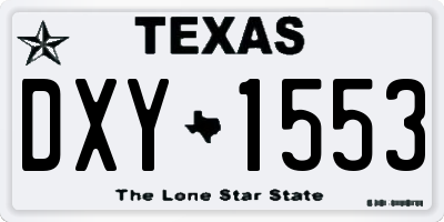 TX license plate DXY1553