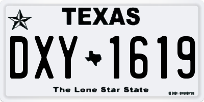TX license plate DXY1619