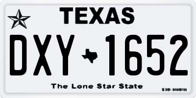TX license plate DXY1652