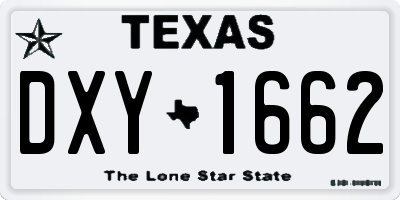 TX license plate DXY1662