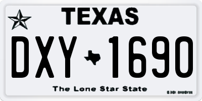 TX license plate DXY1690