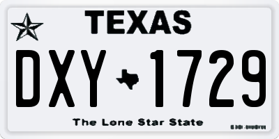 TX license plate DXY1729