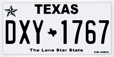 TX license plate DXY1767