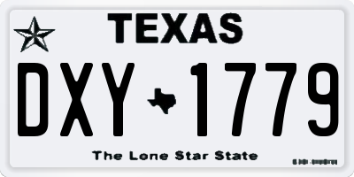 TX license plate DXY1779