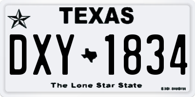TX license plate DXY1834
