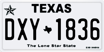 TX license plate DXY1836