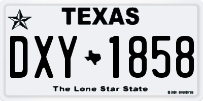 TX license plate DXY1858