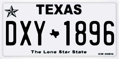 TX license plate DXY1896
