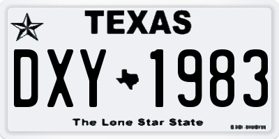 TX license plate DXY1983