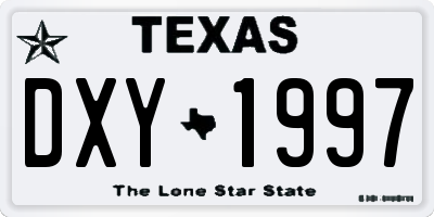 TX license plate DXY1997
