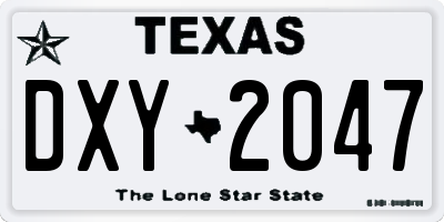 TX license plate DXY2047