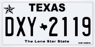 TX license plate DXY2119