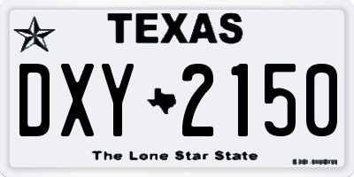 TX license plate DXY2150