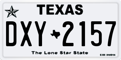 TX license plate DXY2157
