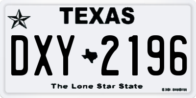 TX license plate DXY2196