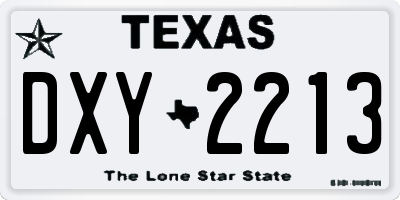 TX license plate DXY2213
