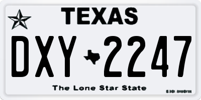 TX license plate DXY2247