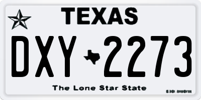 TX license plate DXY2273