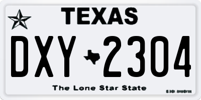TX license plate DXY2304