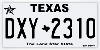 TX license plate DXY2310