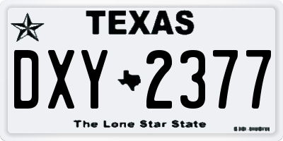 TX license plate DXY2377