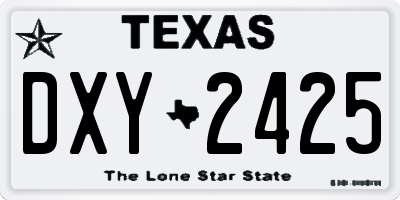 TX license plate DXY2425