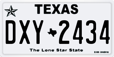 TX license plate DXY2434