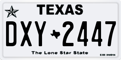 TX license plate DXY2447
