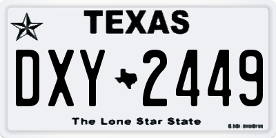 TX license plate DXY2449