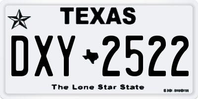 TX license plate DXY2522