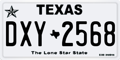 TX license plate DXY2568