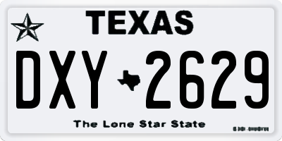 TX license plate DXY2629